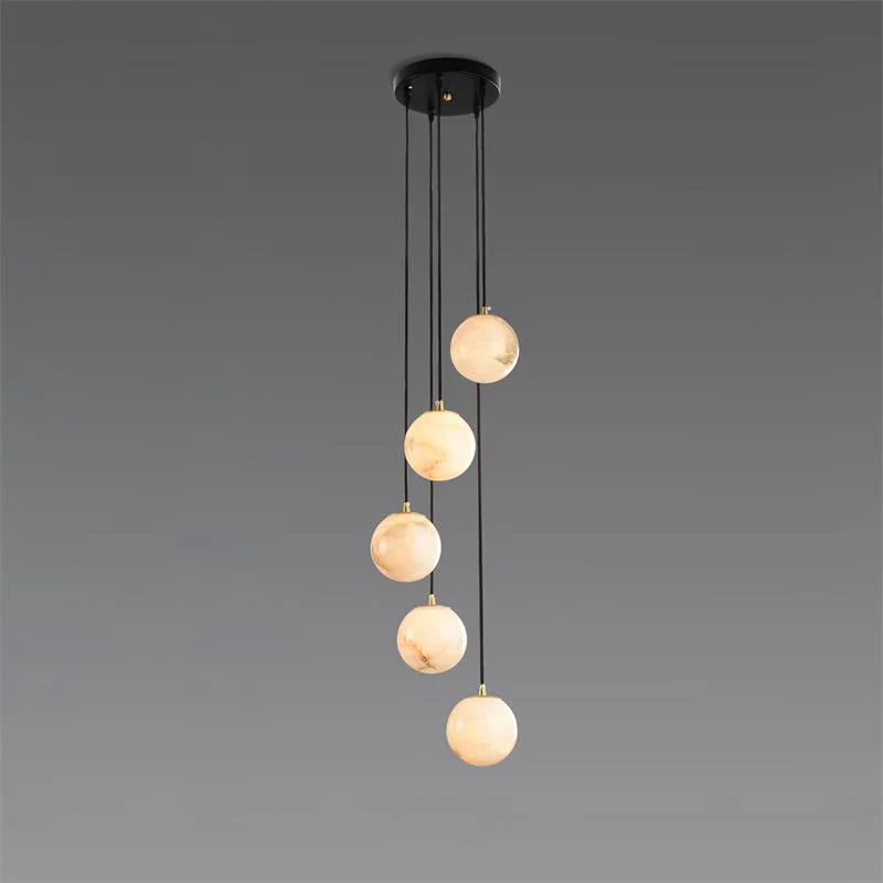 Alabaster Balls Cluster Chandelier