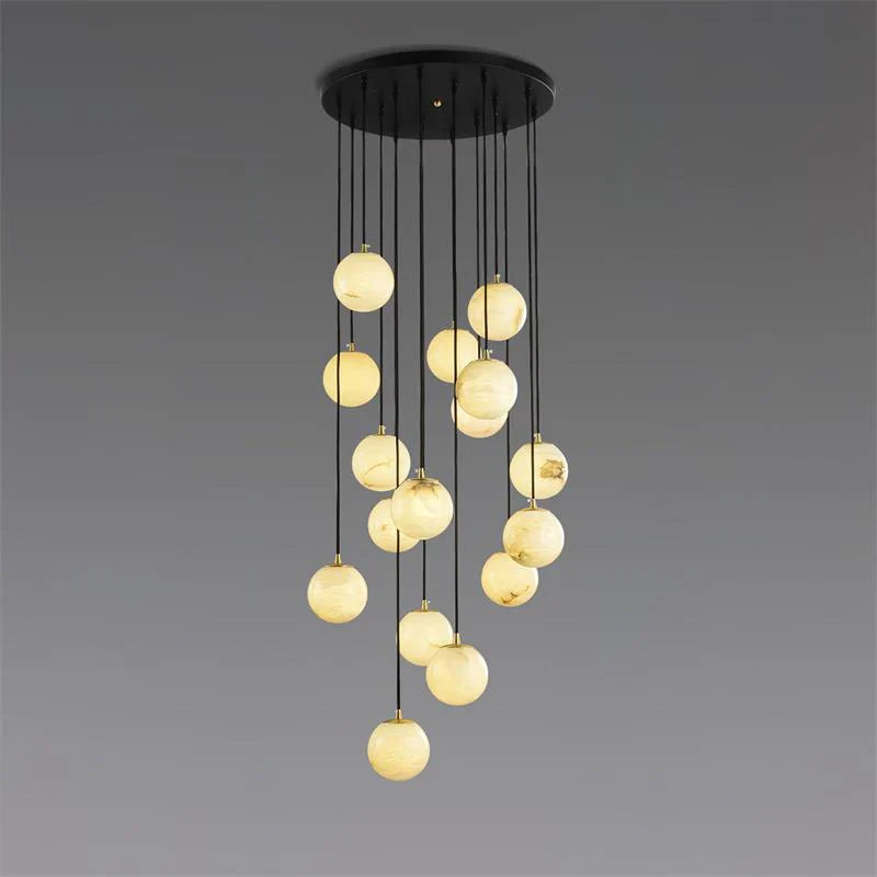 Alabaster Balls Cluster Chandelier